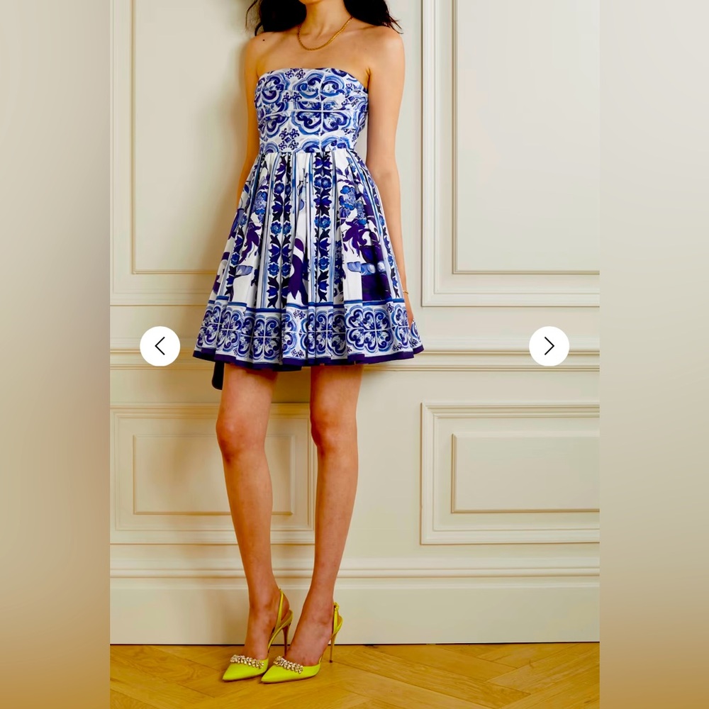 Dolce & Gabbana Majolica mini Poplin dress. NEVER WORN, WITH TAGS. Size 38IT - Picture 2 of 10